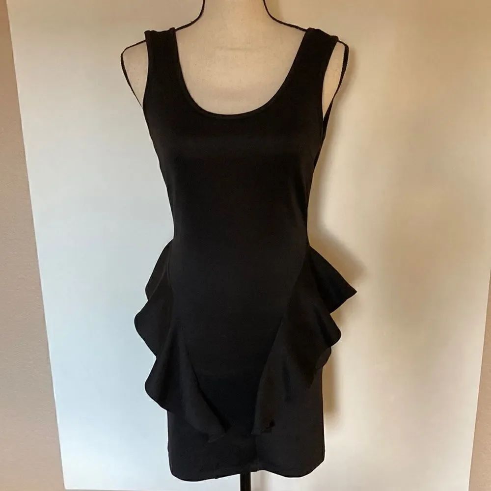 Timing Black backless tight mini dress M